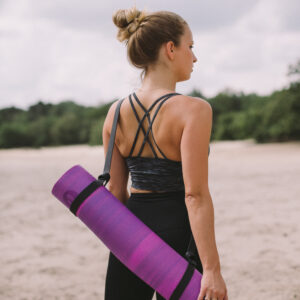 yogamat strap noir leer kado yogi